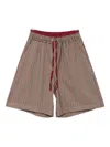 Miss Grant Checked Drawstring Casual Shorts In Brown