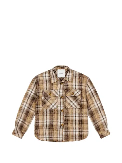 Miss Grant Kids' Check-pattern Button-up Shirt In Neutrals