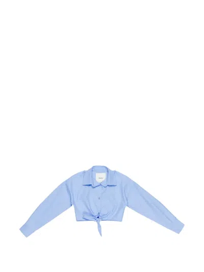 Miss Grant Kids' Crop-top Shirt In Blue