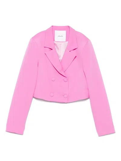 Miss Grant Kids' Cropped Blazer In Pink