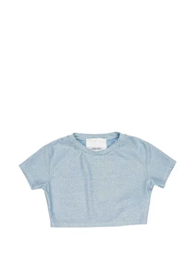 Miss Grant Babies' Cropped T-shirt In Blue