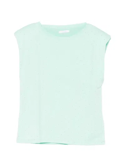 Miss Grant Kids' Crystal-embellished T-shirt In Green