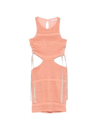 Miss Grant Kids' Cutout-detail Dress In Orange