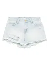 Miss Grant Distressed Denim Shorts In Blue