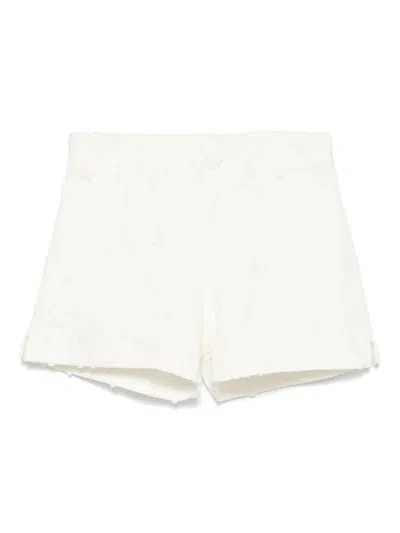 Miss Grant Kids' Distressed-effect Denim Shorts In White