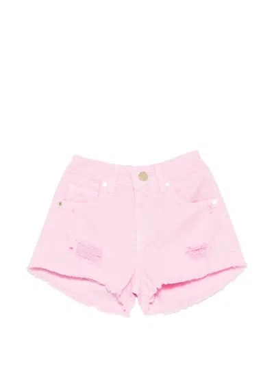 Miss Grant Kids' Distressed-effect Shorts In Pink