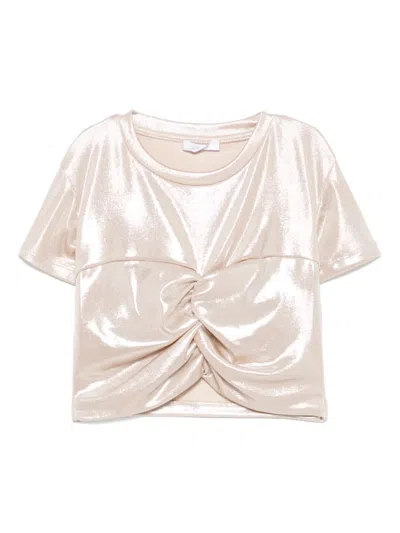 Miss Grant Kids' Draped T-shirt In Neutrals