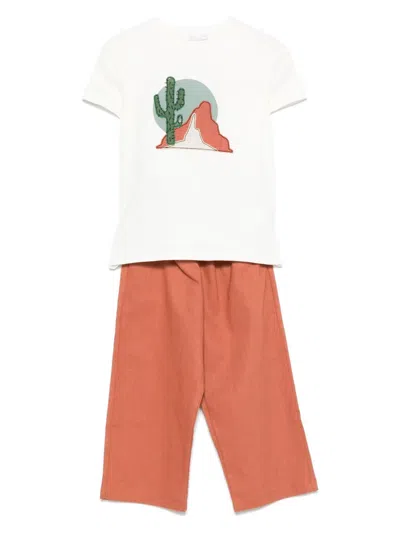 Miss Grant Kids' Elasticated-waist Trousers In Brown