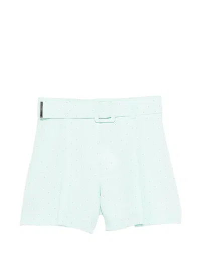 Miss Grant Kids' Embellished Belted Shorts In Green