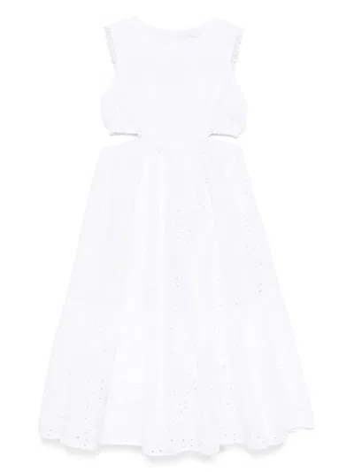 Miss Grant Kids' Embroidered Dress In White