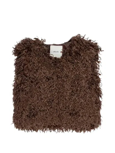 Miss Grant Kids' Faux-fur Gilet In Brown