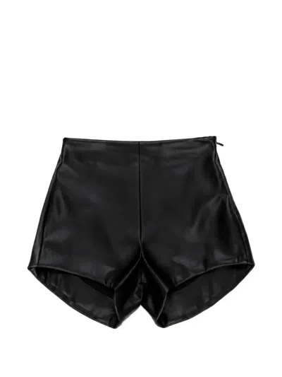 Miss Grant Kids' Faux-leather Shorts In Black
