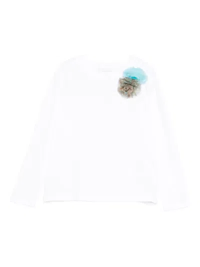 Miss Grant Floral-appliqué T-shirt In White