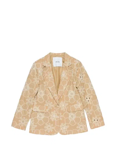 Miss Grant Kids' Floral Blazer In Brown