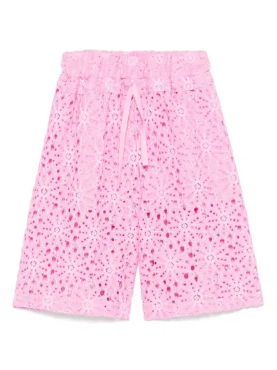Miss Grant Babies' Floral-lace Shorts In Pink