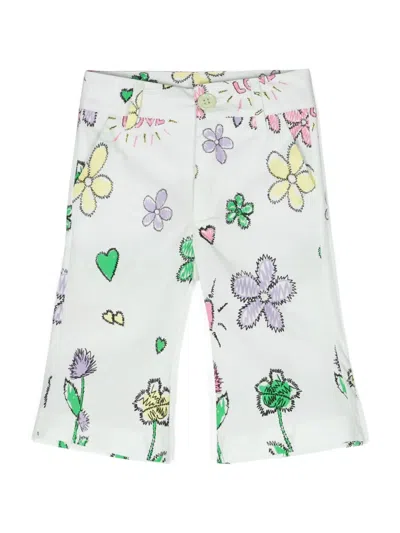 Miss Grant Babies' Floral-print Cotton Trousers In Green