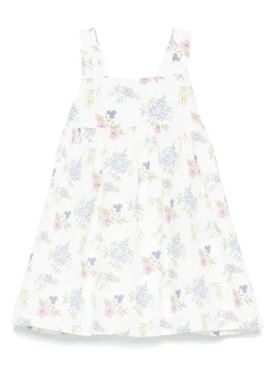 Miss Grant Babies' Floral-print Dress In White
