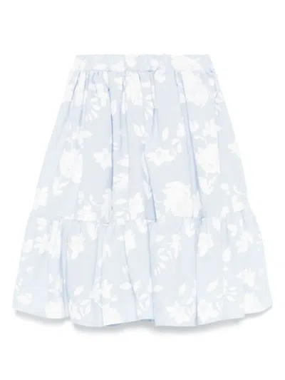 Miss Grant Kids' Floral-print Skirt In Blue