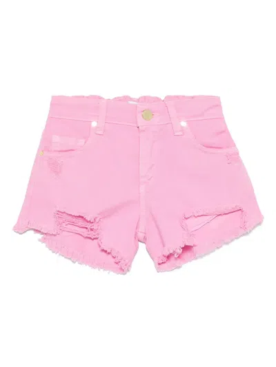 Miss Grant Kids' Frayed-brim Shorts In Pink