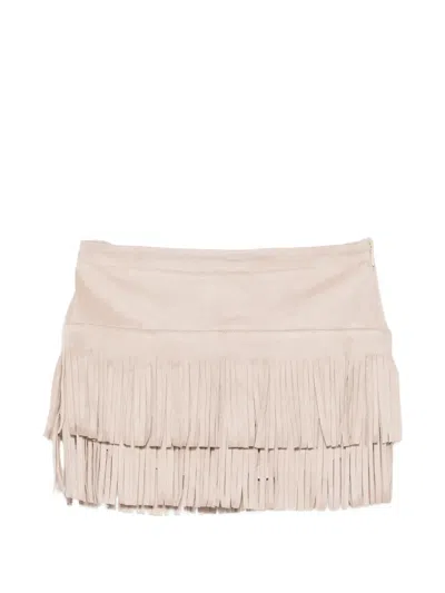 Miss Grant Kids' Fringed-detail Shorts In Pink