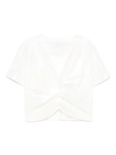 Miss Grant Kids' Gathered-detail Top In White