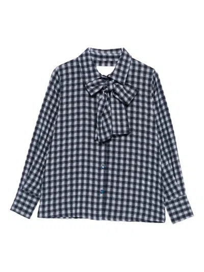 Miss Grant Kids' Gingham-check Shirt In Blue
