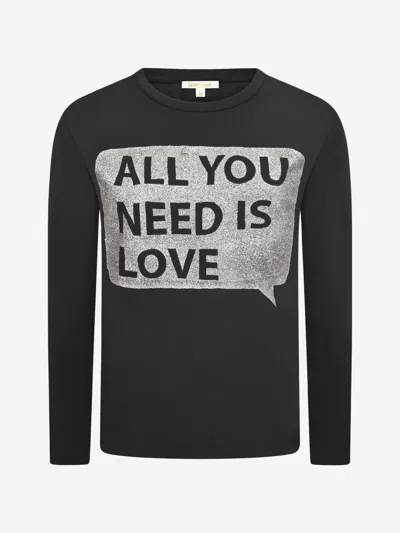 Miss Grant Kids' Girls All You Need Is Love Glitter Top 9 Yrs Black