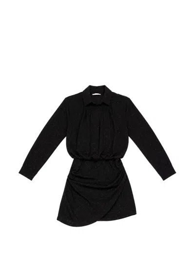 Miss Grant Glitter-effect Ruched Dress In 黑色