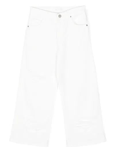 Miss Grant Kids' Jeans A Gamba Ampia In White