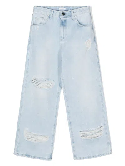 Miss Grant Kids' Jeans Con Strappi In Blue