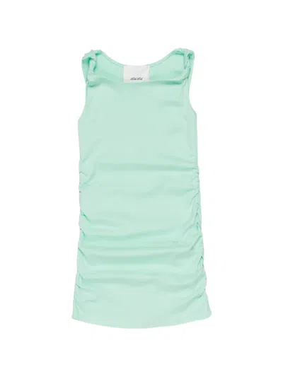Miss Grant Kids' Knot Gathered Dress In Green