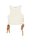 Miss Grant Lace-up Top In White
