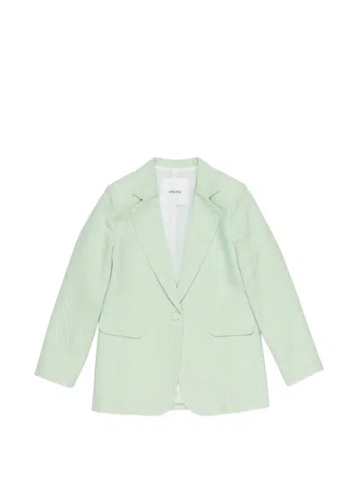 Miss Grant Kids' Notched-lapel Pocket Jacket In Green