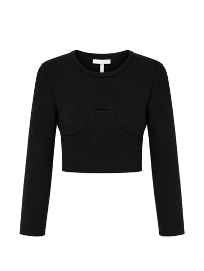 Miss Grant Kids' Panelled Cropped Jumper In Black