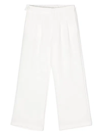 Miss Grant Kids' Pantaloni Con Piega In White
