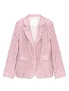 Miss Grant Patterned-jacquard Blazer In Pink