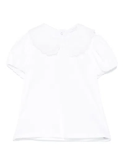 Miss Grant Babies' Peter-pan-collar T-shirt In White