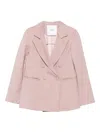 Miss Grant Pinstripe Double-breasted Blazer In Pink