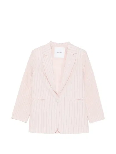Miss Grant Kids' Pinstripe-pattern Blazer In Pink