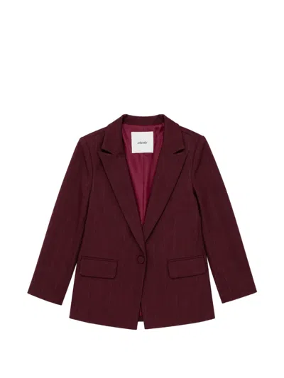 Miss Grant Kids' Pinstripe Single-breasted Blazer In Red