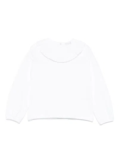 Miss Grant Babies' Pleated-collar Blouse In White