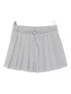 Miss Grant Pleated Drawstring Casual Skirt In Gray