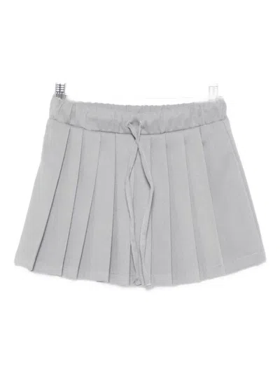 Miss Grant Kids' Pleated Drawstring Casual Skirt In Gray