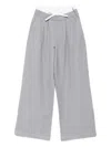 Miss Grant Pleated Sparkle Trousers In Gray