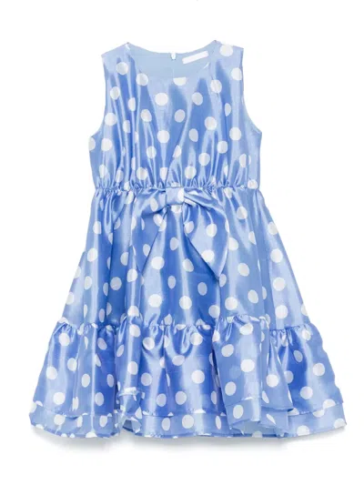 Miss Grant Kids' Polka-dot Dress In Blue