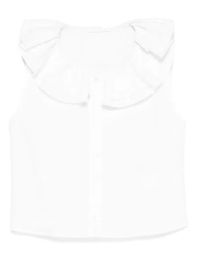 Miss Grant Kids' Poplin Blouse In 白色