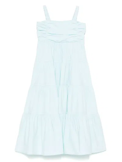 Miss Grant Kids' Poplin Midi Dress In Green