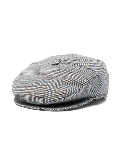 Miss Grant Kids' Prince Of Wales Baker Boy Cap In White