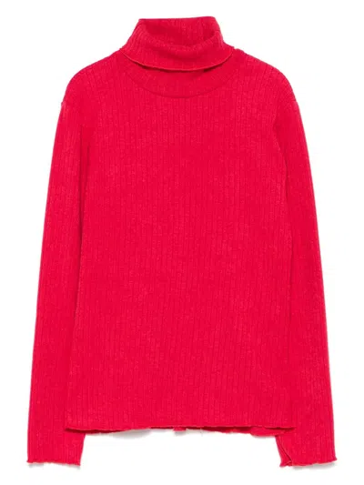 Miss Grant Kids' Ribbed-knit Top In Red