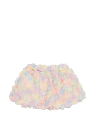 Miss Grant Kids' Rose-appliqué Skirt In Pink